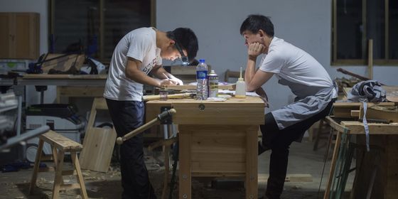 Two Chinese vocational students