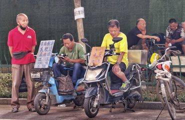 Migrant workers looking for work in Wuhan