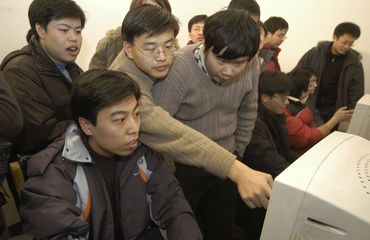 Harbin Institute of Technology students surfing the internet